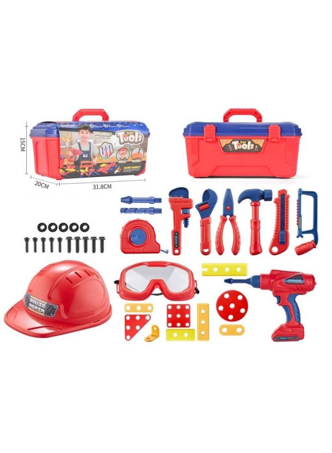Children Play House Role Play Simulation Repair Tool Suit Boy Plastic Repair Tool Toy-Color:142450 - Image 2