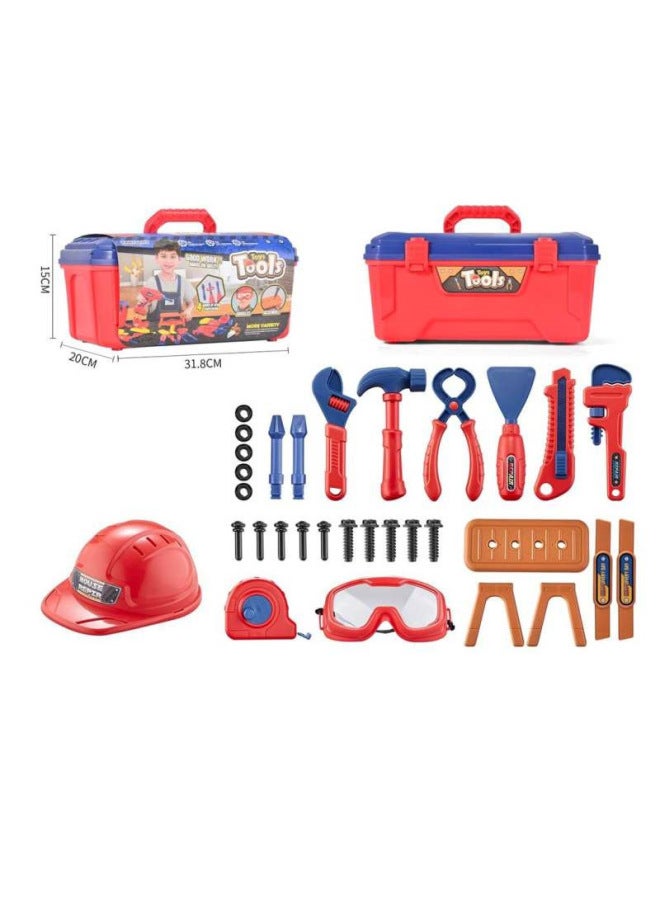 Children Play House Role Play Simulation Repair Tool Suit Boy Plastic Repair Tool Toy-Color:142450 - Image 3