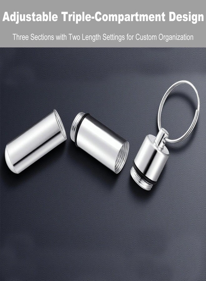 ZGGAZCA Pocket Toothpick Holder Portable Keychain Case Waterproof Aluminium Alloy Toothpick Box with Key Ring Compact Travel Holder for Toothpicks Purse Accessory Small Metal Tooth Pick Case - Image 3