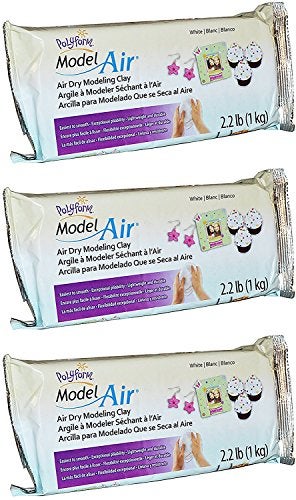 Polyform Sculpey Model Air White Dry Clay - New Formula - Lightweight, Durable - Ideal for Kids, Crafts, and Jewelry Projects - 2.2 Pounds, Pack of 3 - Image 5
