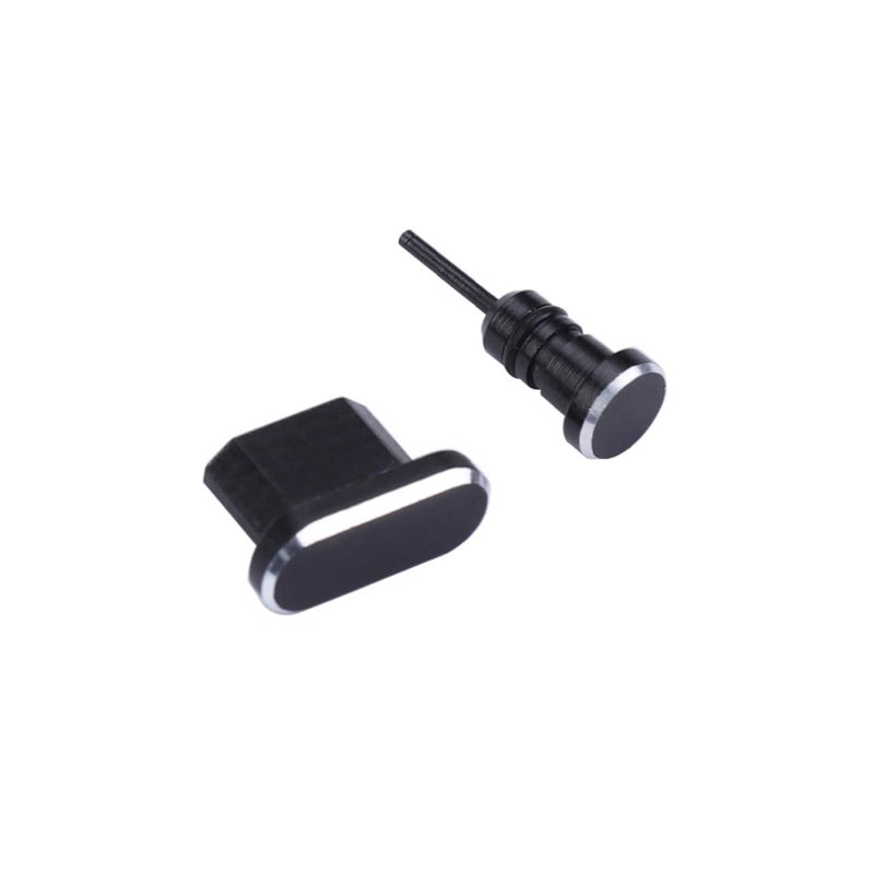 TEHAUX سدادات الغبار من نوع Micro USB، قطعتان، أسود، متوافقة مع مقبس سماعة الرأس، متينة وسهلة التركيب - Image 2