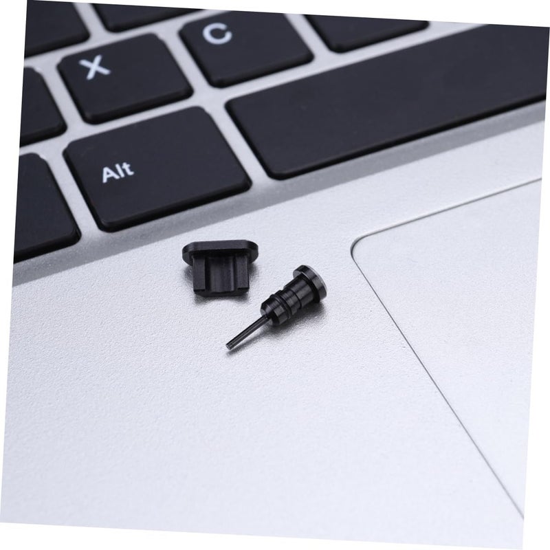 TEHAUX سدادات الغبار من نوع Micro USB، قطعتان، أسود، متوافقة مع مقبس سماعة الرأس، متينة وسهلة التركيب - Image 4
