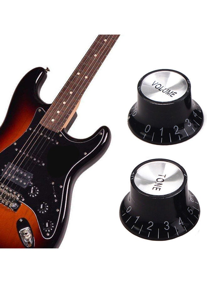 Loquat Pack Of 2 Volume And Tone Aluminum Acrylic Electric Bass Guitar Control Knob Accessories - Image 1