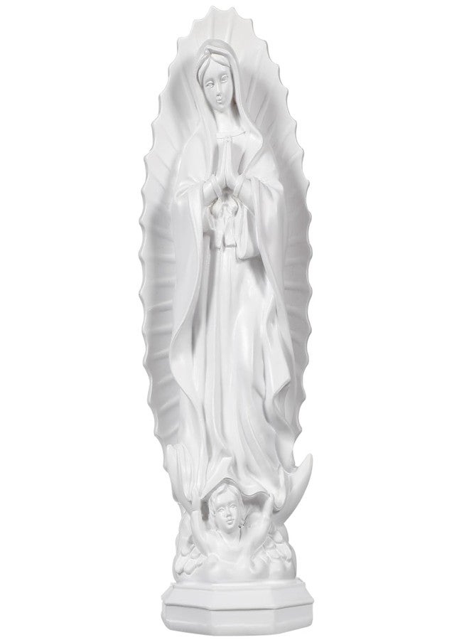 ARTIBETTER Our Lady of Guadalupe Statue Virgin Mary Statue Catholic Decor Madonna Figurine Mexican Decor Christian Figurine Resin Mother Mary Sculpture Grey - Image 1