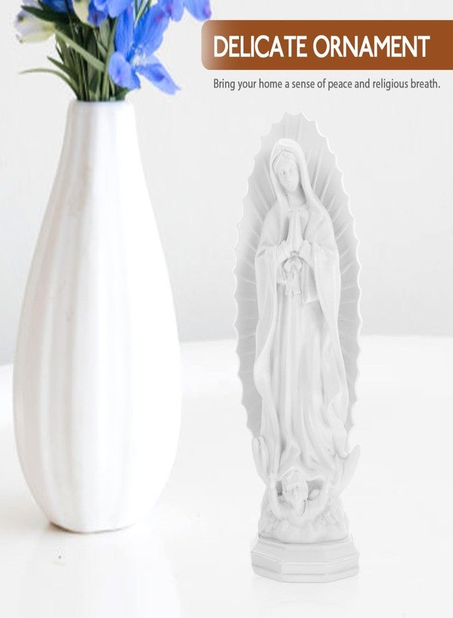 ARTIBETTER Our Lady of Guadalupe Statue Virgin Mary Statue Catholic Decor Madonna Figurine Mexican Decor Christian Figurine Resin Mother Mary Sculpture Grey - Image 5