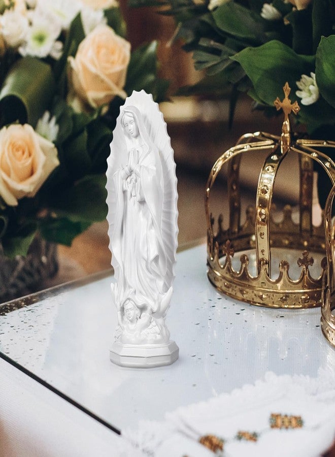 ARTIBETTER Our Lady of Guadalupe Statue Virgin Mary Statue Catholic Decor Madonna Figurine Mexican Decor Christian Figurine Resin Mother Mary Sculpture Grey - Image 3