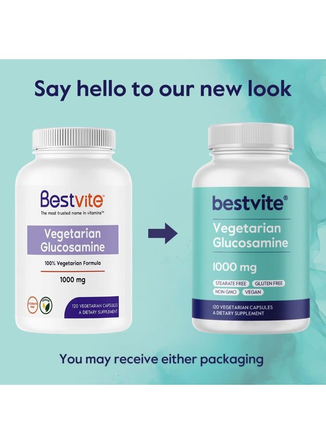 BESTVITE Vegetarian Glucosamine 1000mg (120 Vegetarian Capsules) - No Stearates - No Fillers - Image 3