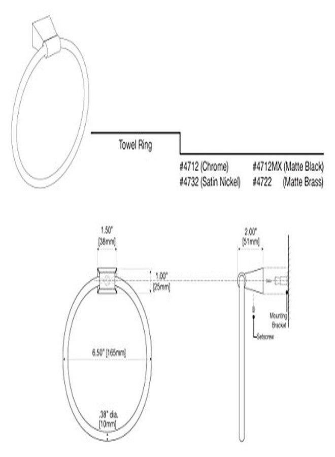 Gatco 4712 Bleu Towel Ring, Chrome - Image 4