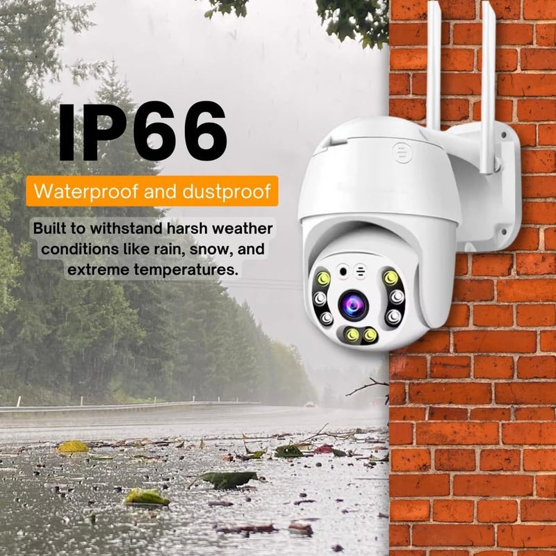 TP PLUS كاميرا مراقبة أمنية ذكية خارجية واي فاي لاسلكية بدقة 5 ميجابكسل | رؤية بالألوان | صوت ثنائي الاتجاه | تتبع الحركة | وضع الرحلة | دعم فتحة بطاقة micro SD بسعة 128 جيجابايت (كاميرا قبة K-803) - Image 4