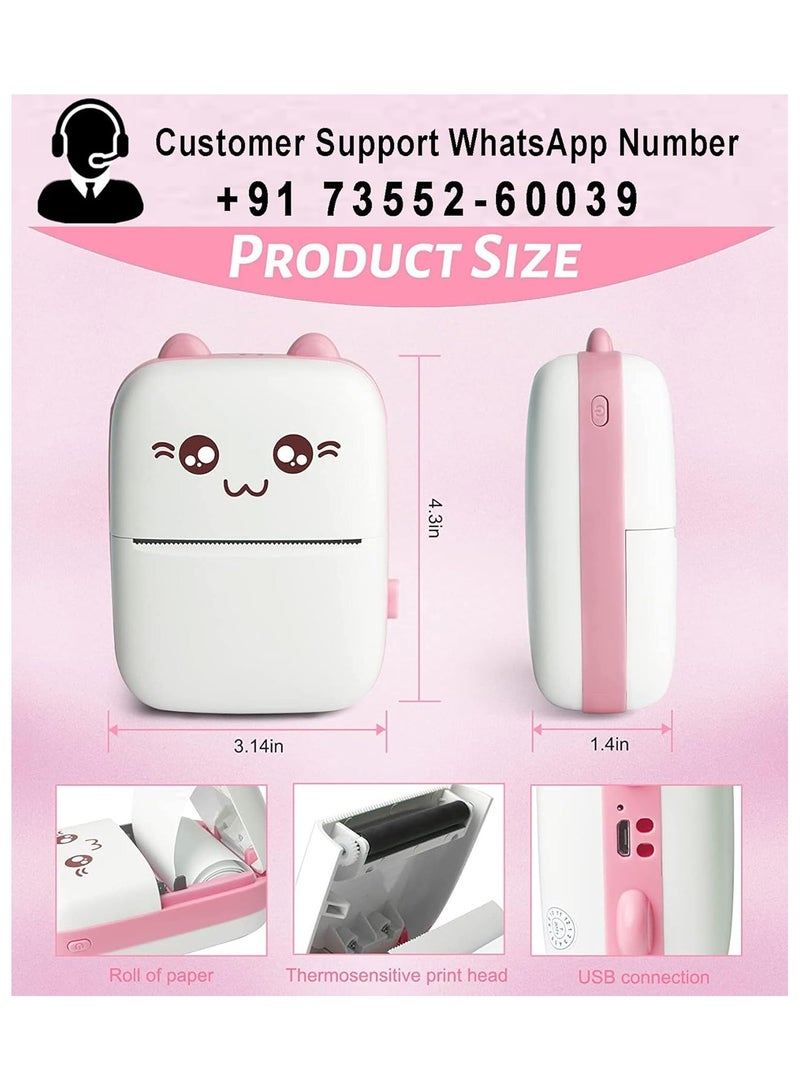 طابعة حرارية صغيرة جيب بلوتوث بدون حبر لطباعة قائمة الصور والمذكرات والايصالات وملصقات الباركود متوافقة مع iOS واندرويد - Image 3