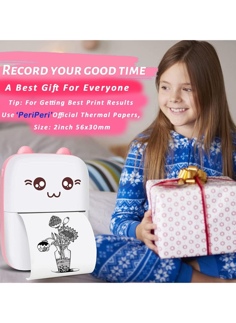 طابعة حرارية صغيرة جيب بلوتوث بدون حبر لطباعة قائمة الصور والمذكرات والايصالات وملصقات الباركود متوافقة مع iOS واندرويد - Image 4