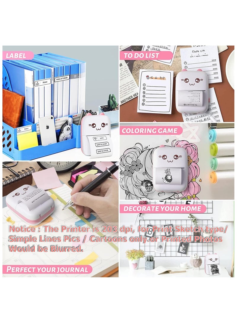 طابعة حرارية صغيرة جيب بلوتوث بدون حبر لطباعة قائمة الصور والمذكرات والايصالات وملصقات الباركود متوافقة مع iOS واندرويد - Image 5