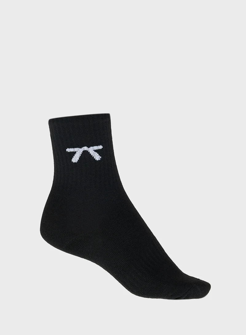 جينجر 3PK Bow Detail Crew Socks