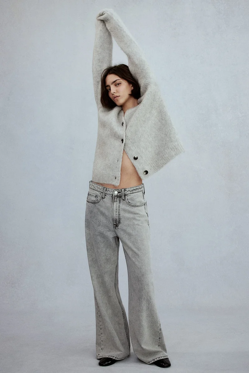 اتش اند ام Feather Soft Super Wide Ultra High Jeans