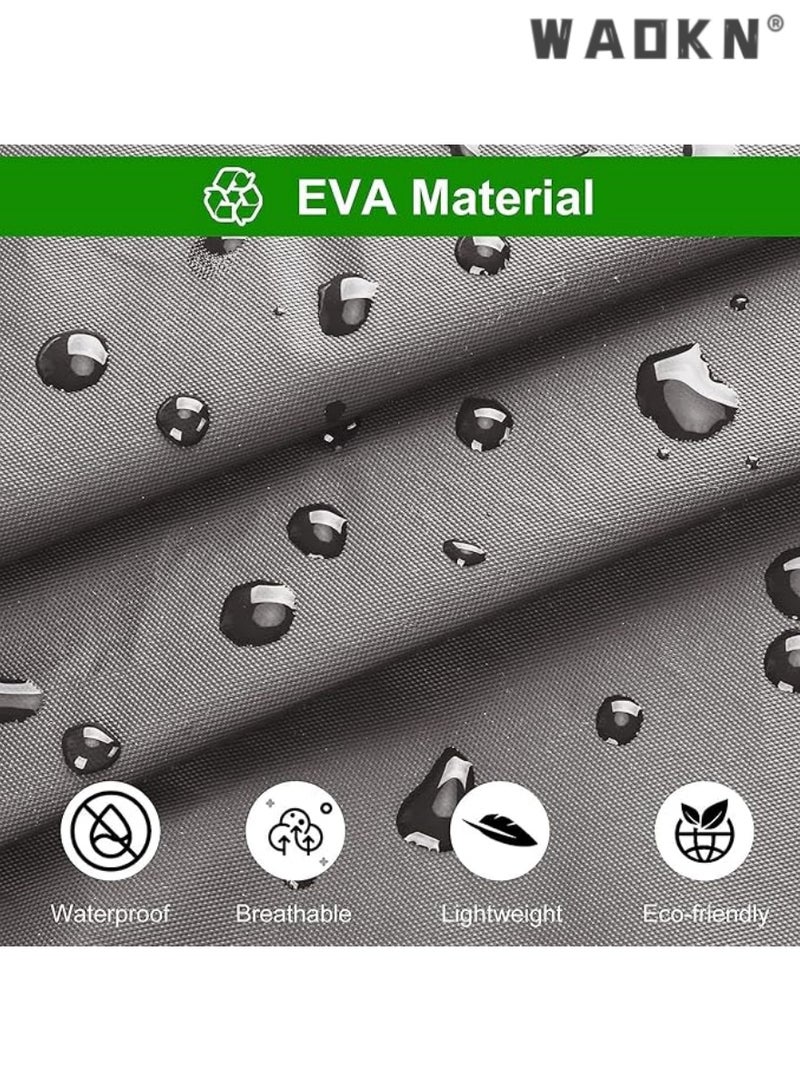 دبليو أيه أو كي أن اثنين من الكبار معطف واق من المطر ، قابلة لإعادة الاستخدام ، المحمولة ، للجنسين ، مع سحب الحبل الرياح قبعة مرنة داعم ، وتعزيز الراحة والحماية - Image 4