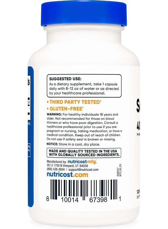 Nutricost Serrapeptase 40,000 Spu, 120 Capsules - Gluten Free, Non-Gmo, And Vegetarian Friendly - Image 3