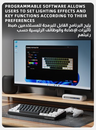 GK02 لوحة مفاتيح ميكانيكية للألعاب بـ61 مفتاح، سويتش أحمر، تدعم اللغة العربية، قابلة للتبديل الساخن، إضاءة خلفية RGB بـ16.8 مليون لون، تصميم صغير 60%، سلك USB قابل للإزالة، وزن 525 جرام، بدون تعارض في المفاتيح، هادئة، متوافقة مع PC / PS4 / Xbox / Mac، مع برنامج تشغيل - view 2