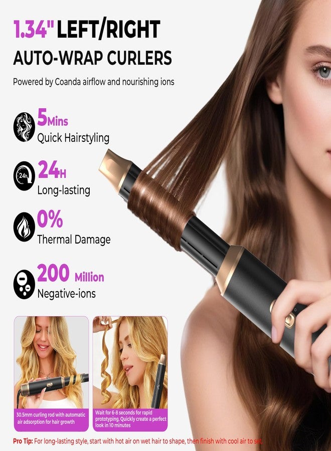 UKliss 5 in 1 Hair Styler & Blow Dryer Brush, Upgraded Detachable Hair Dryer Brush with Negative Ion, Air Curling Wrap for Drying, Curling, Straightening & Volumizing, Styling Tools for All Hair Types - Image 3