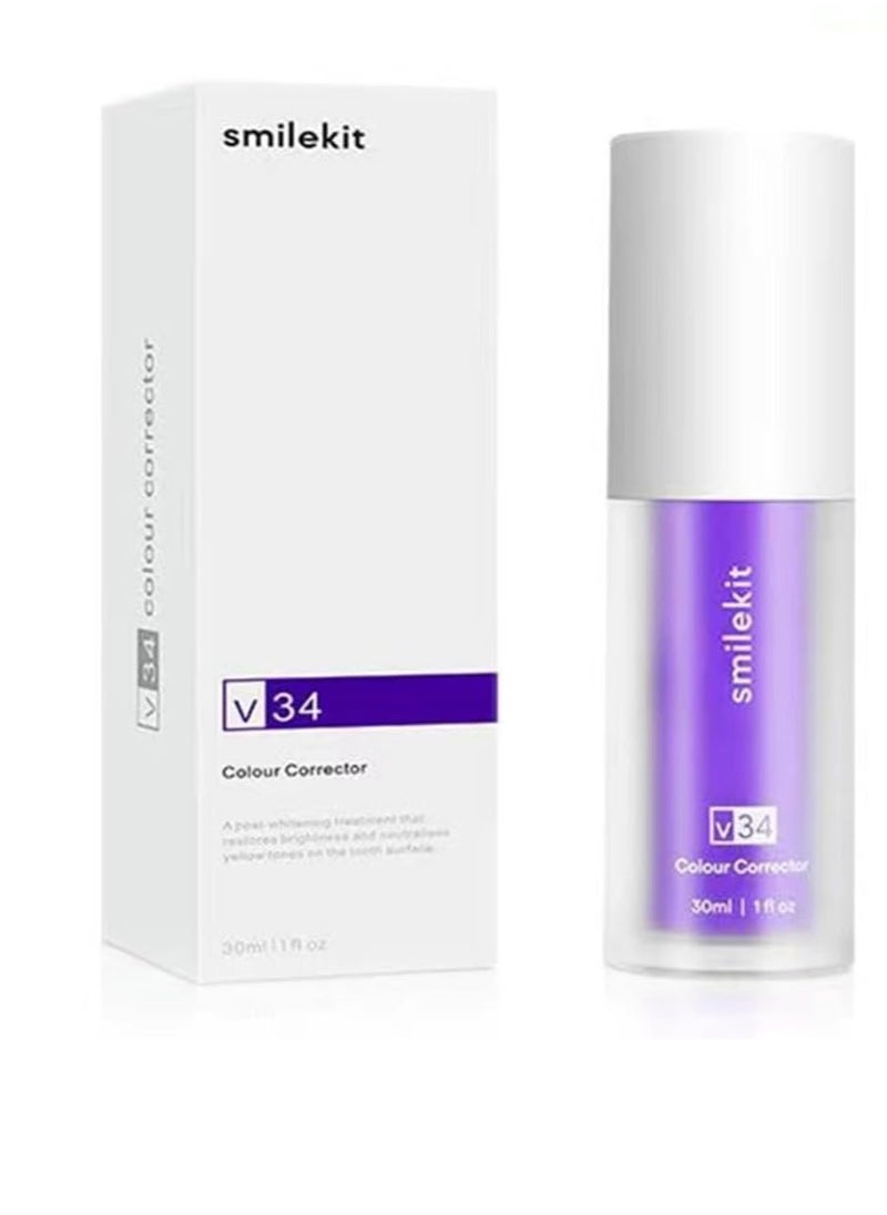 LUMIGLOW - 40-Piece Professional Teeth Whitening Dental Kit | Smilekit v34 Colour Corrector Purple Teeth Whitening Tooth Stain Removal Teeth Whitening Booster Purple Toothpaste 30 ml - Image 1