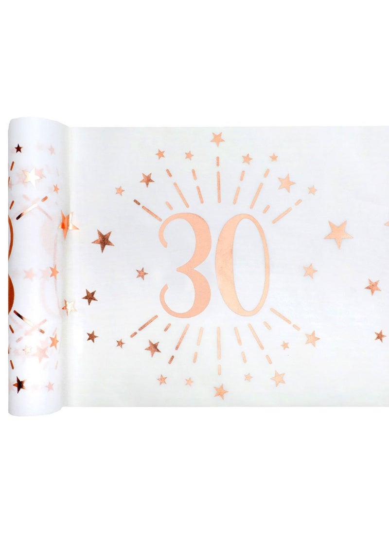 30-Years Birthday Anniversary Table Runner White 500x30cm