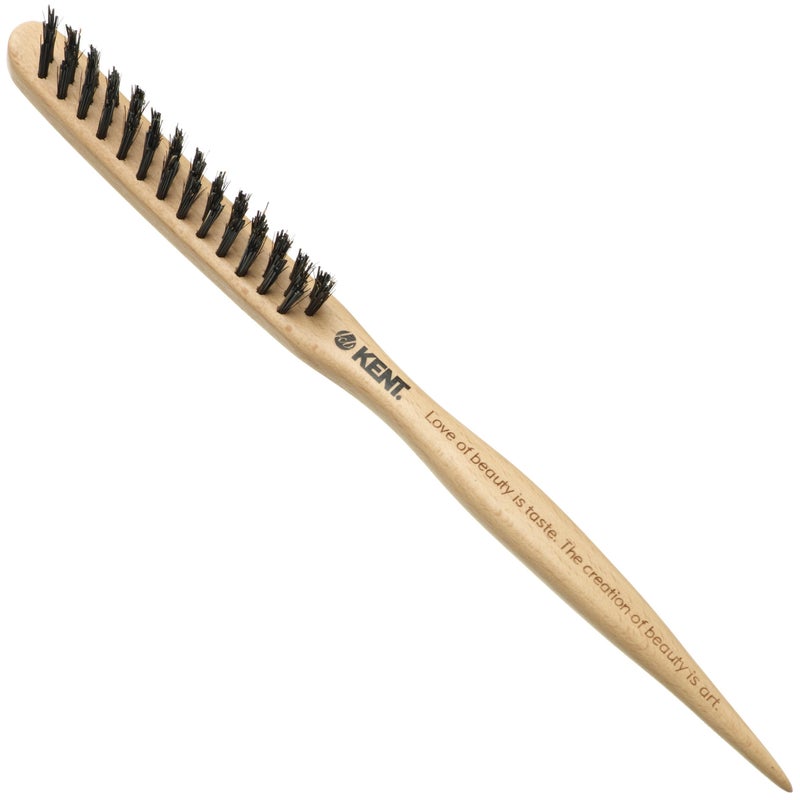 Kent PF15 Teasing Brush Edge Control Boar Bristle Hair Brush and Nylon Hair Brushes for Women Volume Control, Edge Control Brush Edge Brush, and Back Combing Brush Teasing Brushes Made in England - Image 1