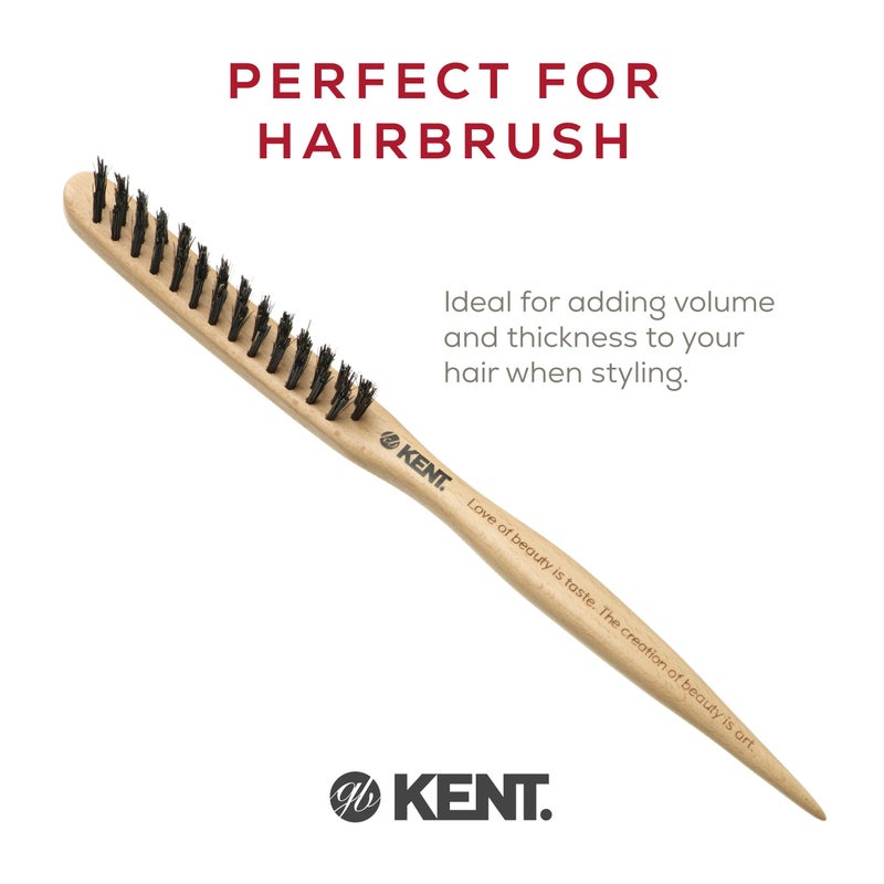 Kent PF15 Teasing Brush Edge Control Boar Bristle Hair Brush and Nylon Hair Brushes for Women Volume Control, Edge Control Brush Edge Brush, and Back Combing Brush Teasing Brushes Made in England - Image 3