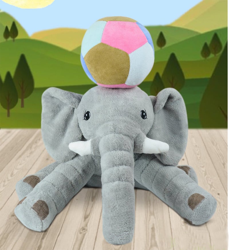 Özgüner Oyuncak Ozguner Toys Ozguner Sleeping Companion Gray Elephant 65 cm + Baby Soft Top - Image 4