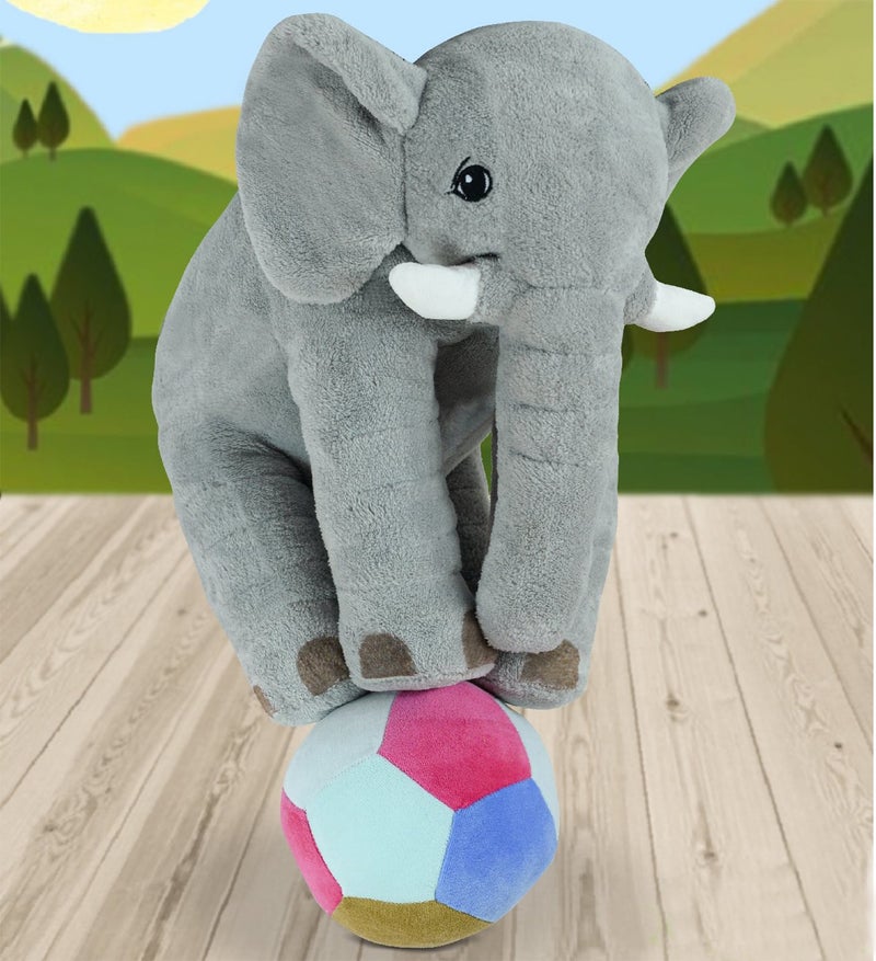 Özgüner Oyuncak Ozguner Toys Ozguner Sleeping Companion Gray Elephant 65 cm + Baby Soft Top - Image 1