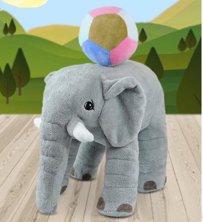 Özgüner Oyuncak Ozguner Toys Ozguner Sleeping Companion Gray Elephant 65 cm + Baby Soft Top - Image 3
