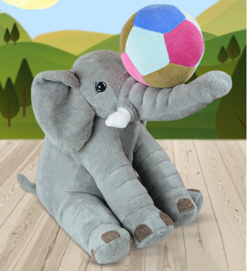 Özgüner Oyuncak Ozguner Toys Ozguner Sleeping Companion Gray Elephant 65 cm + Baby Soft Top - Image 2
