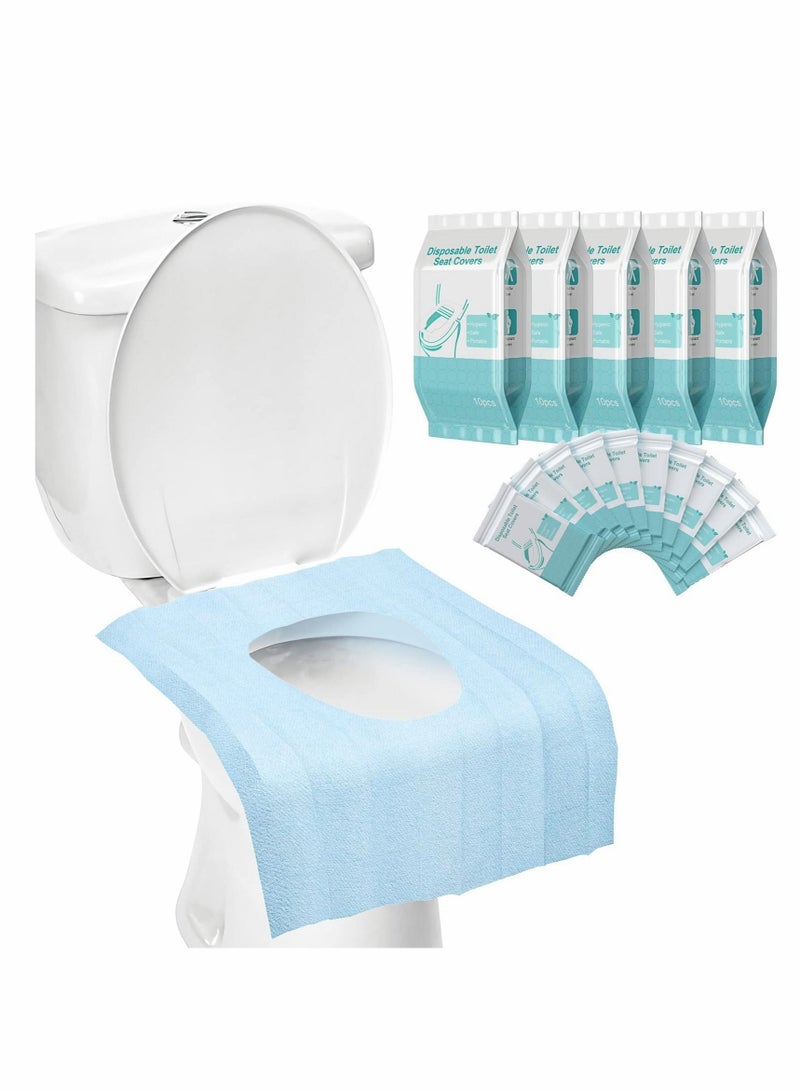 Excefore Disposable Toilet Seat Covers 50Pcs, 16 x 24 Inch, 40 x 60 cm, Antibacterial Waterproof Extra Large Individually Wrapped Shields for Adults Travel Hospital Hotel Kids Potty Training Public Restrooms  - Image 1
