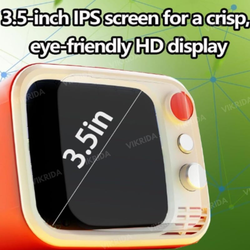 VikriDa 2025 New Edition Portable Mini TV Gaming,Handheld Retro Gamebox Console with 740 Classic Games,Trendy 3.5" Screen,TV Output,2.4 G Wireless Controller Gamepad, Video Games for Kids - Image 3