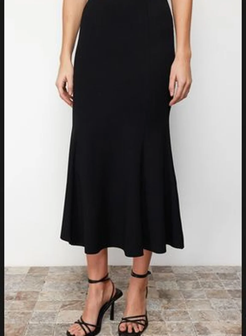 trendyol Black Midi Pleated Skirt