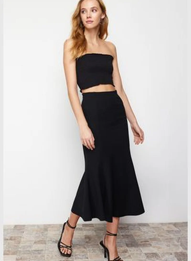 trendyol Black Midi Pleated Skirt