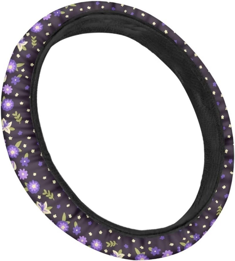 Car Steering Wheel Cover for Women and Men,Non-Slip Breathable Steering Wheel,Universal 14.5"-15" Fit for Cars and SUVs Purple Steering Wheel Cover(Purple Dandelions) - Image 3