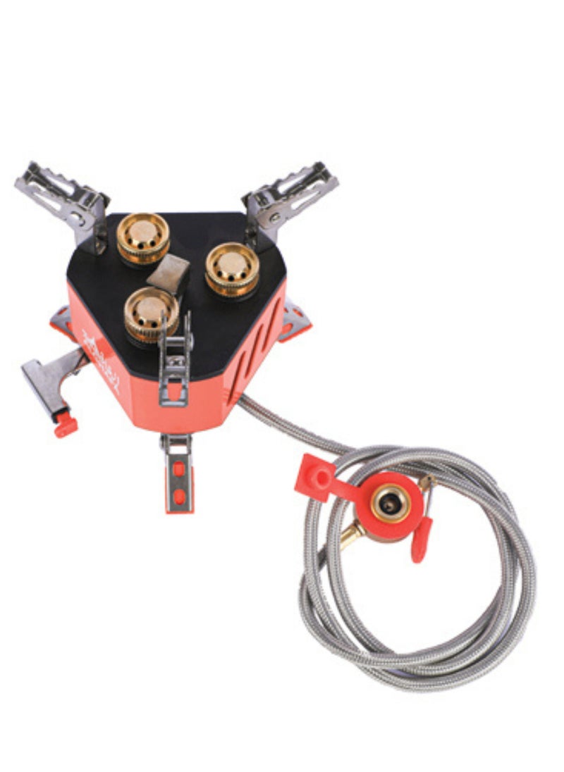 ALGHAFA Thunder 3-Burner Camping Stove with Lighter and Hose – Perfect for Outdoor Adventures  - Image 1
