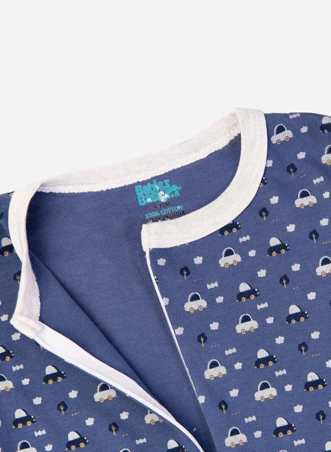Babies Basic Car Graphic Print Long Sleeves Sleepsuit by Styli