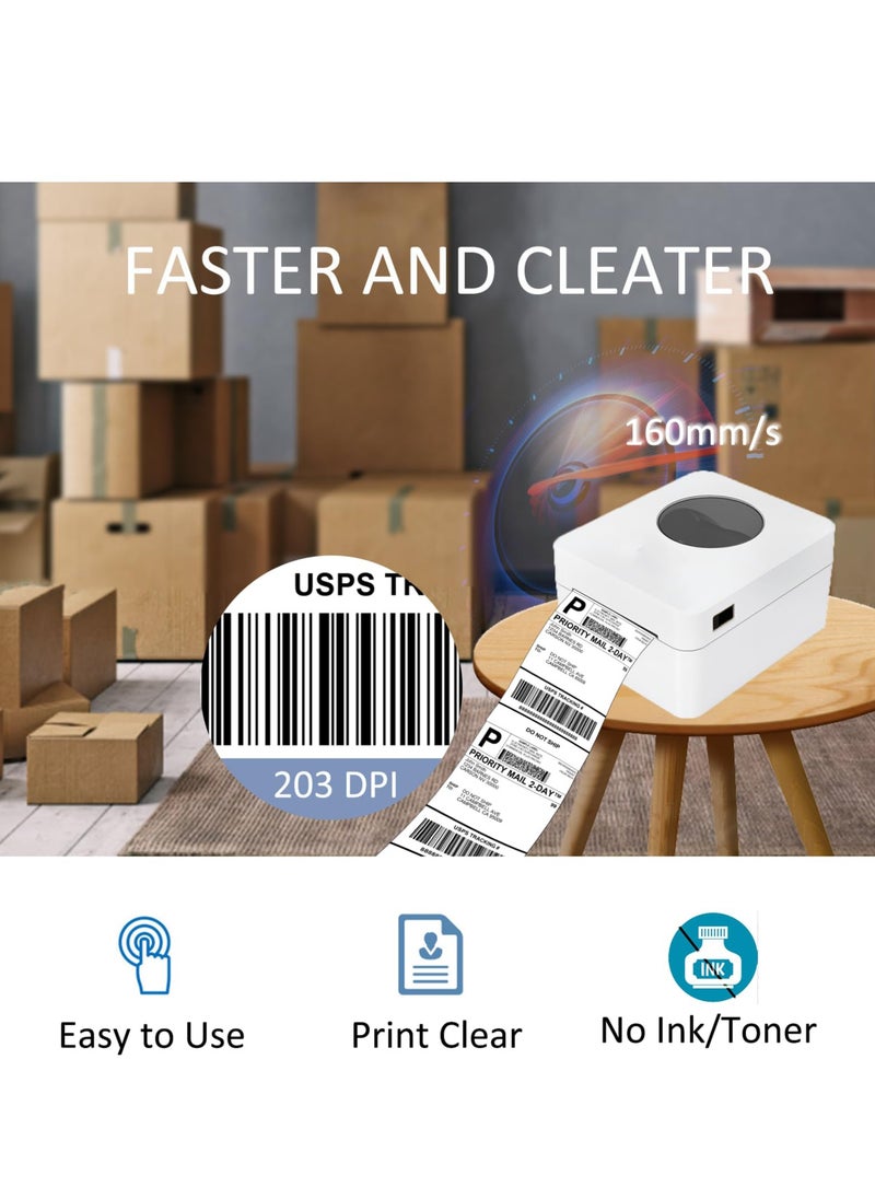 XiuWoo Thermal Shipping Label Printer 4x6 Label Print, Bluetooth Thermal Label Printer, Circle Sticker Printer, Sticker Printer for Small Business, White  - Image 2