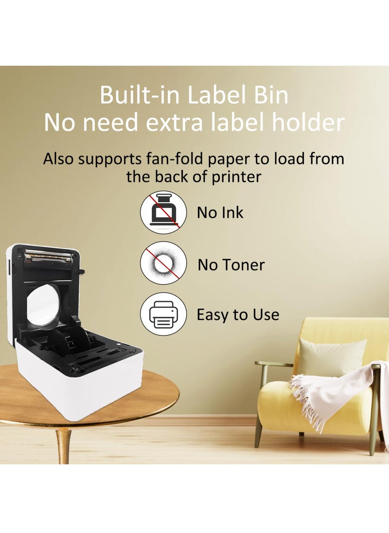 XiuWoo Thermal Shipping Label Printer 4x6 Label Print, Bluetooth Thermal Label Printer, Circle Sticker Printer, Sticker Printer for Small Business, White  - Image 3