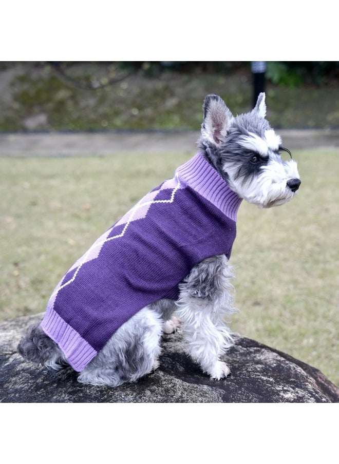 Argyle Knit Pet Sweaters Clothes for Small Dogs, Classic Purple Medium M Size - pzsku/ZD699F916D1EEBAC86E64Z/45/_/1737032153/6b7711d0-1abe-4f5d-a139-e98fe4a39b55