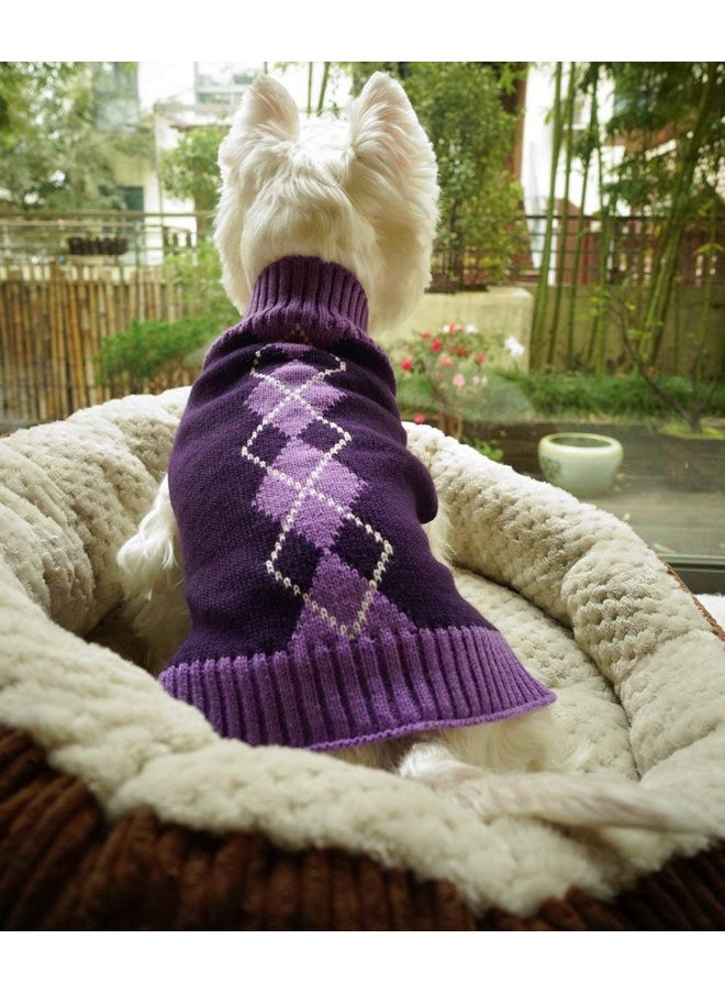 Argyle Knit Pet Sweaters Clothes for Small Dogs, Classic Purple Medium M Size - pzsku/ZD699F916D1EEBAC86E64Z/45/_/1737032210/05b5df35-ecc6-4831-8b5f-963cc52681d4