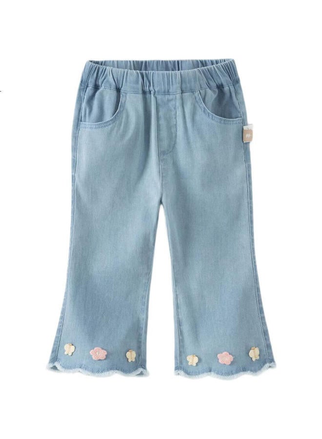 Dave & Bella David Bella Children'S Flared Jeans Girls' Capri Pants Baby Micro Flared Pants Summer Pants - Image 2