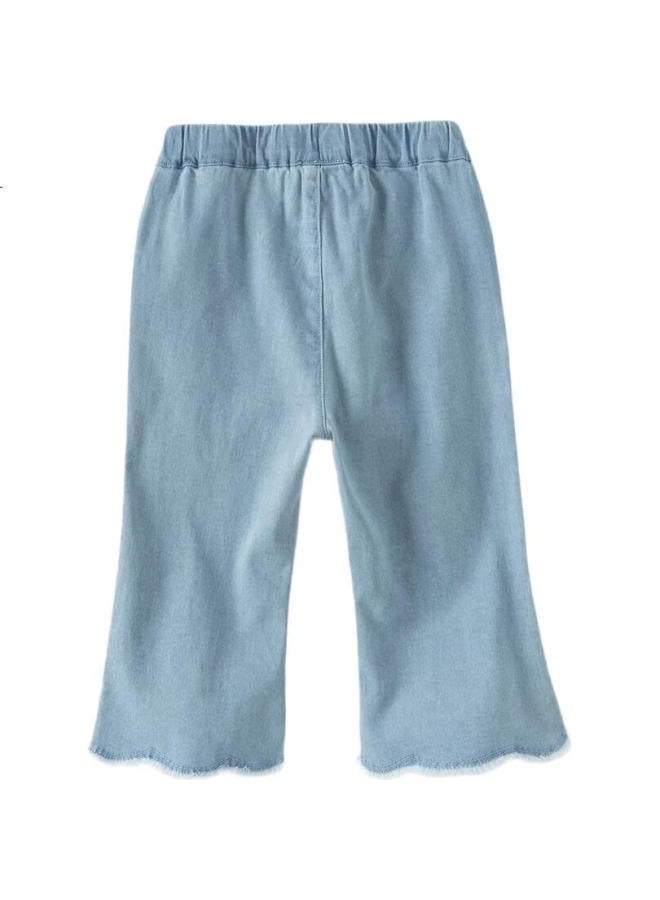 Dave & Bella David Bella Children'S Flared Jeans Girls' Capri Pants Baby Micro Flared Pants Summer Pants - Image 3