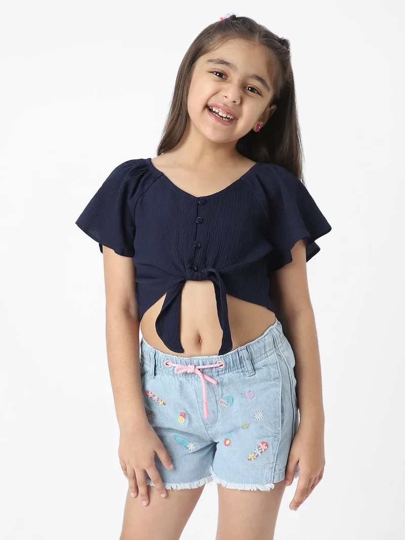نوتيناتي Nautinati Girls' Crop Top With Raglan Sleeves