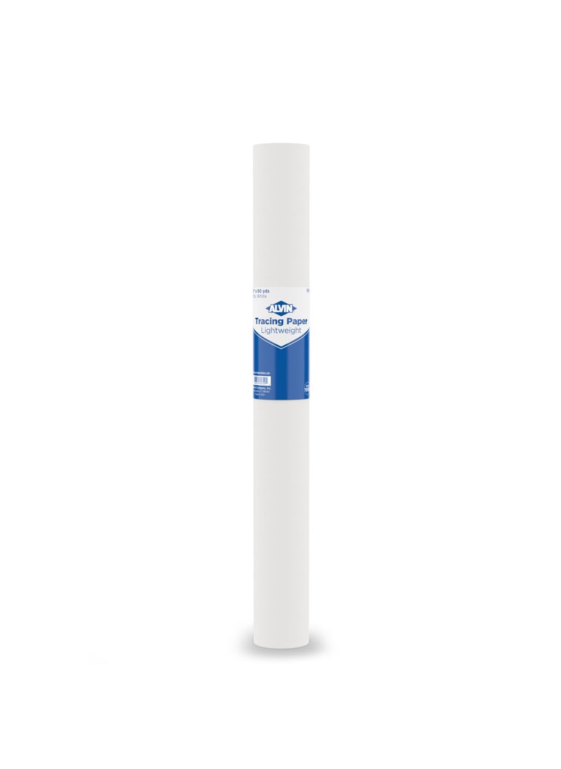 Alvin ALVIN 55WI Lightweight Tracing Paper Roll White Suitable with Ink Charcoal Felt Tip Pen for Sketching or Detailing  18 Inches 50 Yards 1inch Core 