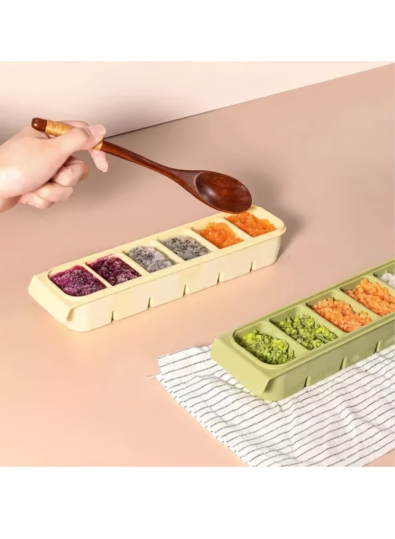 Sealed Ice Box, Food Grade Soft Silicone Ice Cube, Compact And Sturdy Snack Containers, Durable Food Preservation Mold Storage Box For Home Refrigerator, (1pc, Beige)  - Image 4