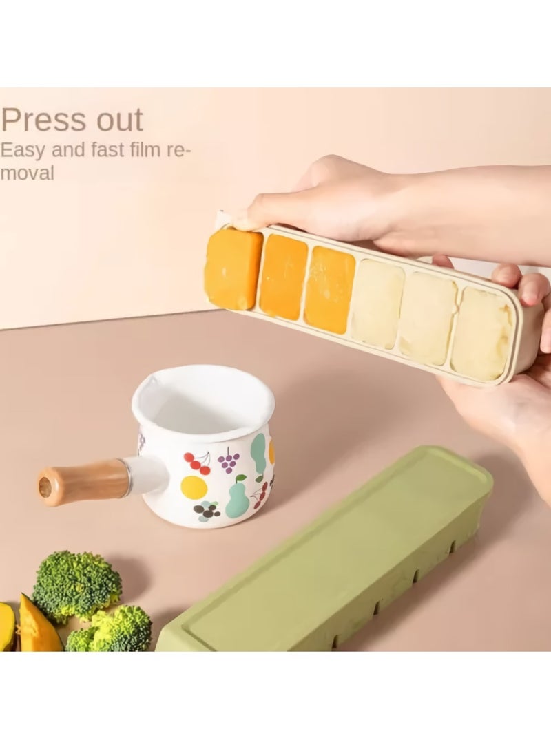 Sealed Ice Box, Food Grade Soft Silicone Ice Cube, Compact And Sturdy Snack Containers, Durable Food Preservation Mold Storage Box For Home Refrigerator, (1pc, Beige)  - Image 2
