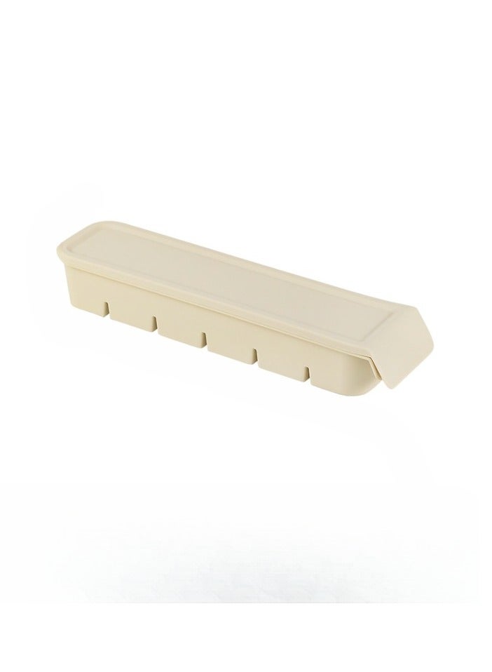 Sealed Ice Box, Food Grade Soft Silicone Ice Cube, Compact And Sturdy Snack Containers, Durable Food Preservation Mold Storage Box For Home Refrigerator, (1pc, Beige)  - Image 1