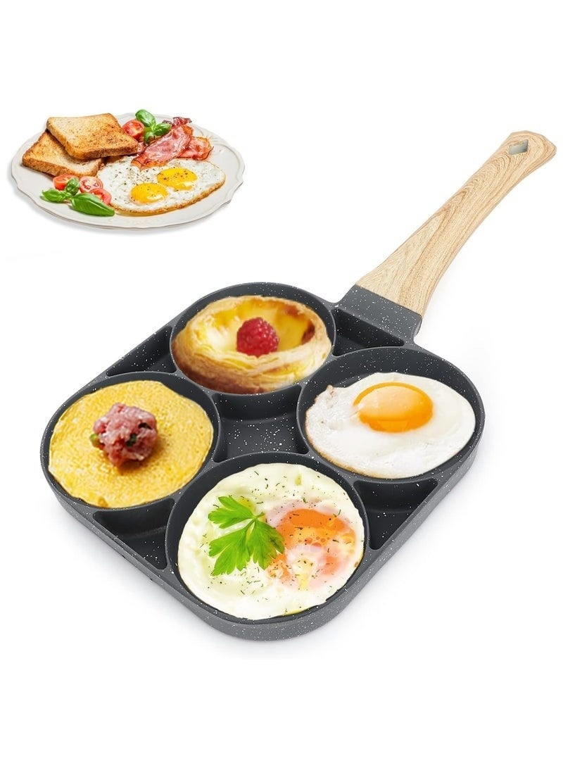 Granite Omelette Pan and Pancake Maker 4 Holes Non-Stick Aluminum Breakfast Omelette Pancake Maker Pancakes Steak Hamburger Non-Stick Pancakes Fried Eggs Burgers Frying Pan 4 Holes Granite Omelette Pan - Non-Stick 4 Holes Frying Pan - Granite 4 Hole Frying Pan - 4 Hole Egg and Hamburger Frying Pan - 4 Hole Granite Omelette Pan and Frying Pan - Image 1