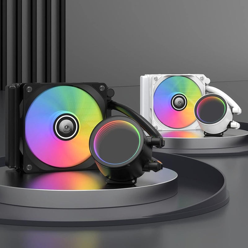 مبرد وحدة المعالجة المركزية المائي مع إضاءة RGB، 4 دبابيس، PWM، مشعاع، متعدد المنصات، محمل هيدروليكي، ملحق مبردات وحدة المعالجة المركزية المائية، هادئ - Image 4
